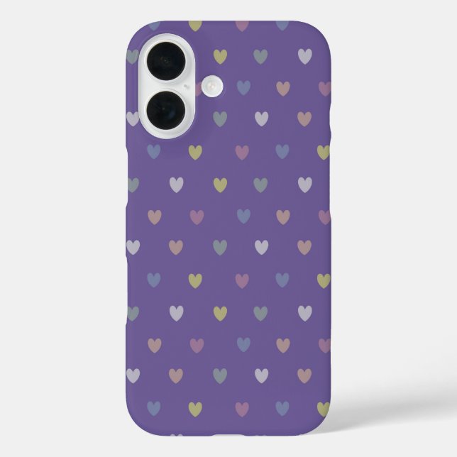 Tiny polka hearts on Ultra Violet Purple Case-Mate iPhone Case (Back)
