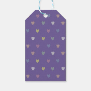 Tiny polka hearts on Ultra Violet Purple Gift Tags