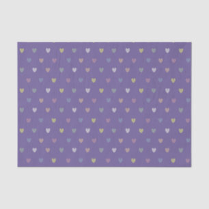 Tiny polka hearts on Ultra Violet Purple Tissue Paper