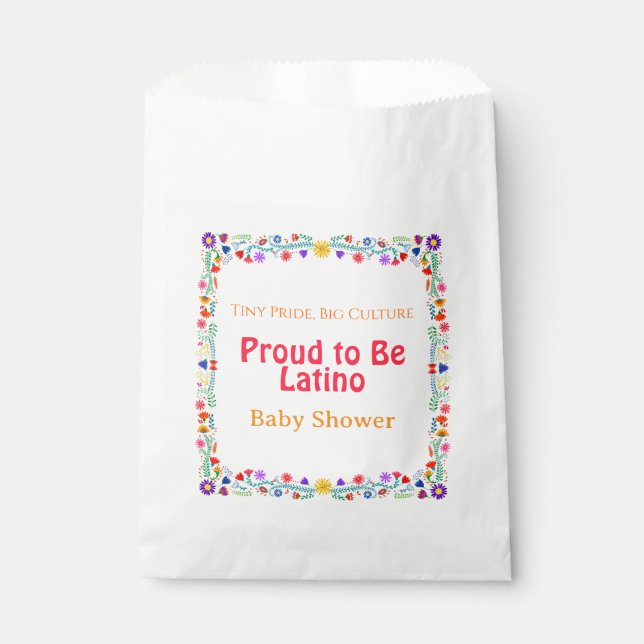 Tiny Pride, Big Culture – Proud to Be Latino Baby  Favour Bags (Front)