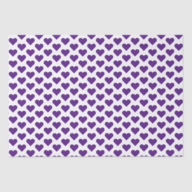 Tiny Purple Hearts Pattern Tissue Paper (Front)