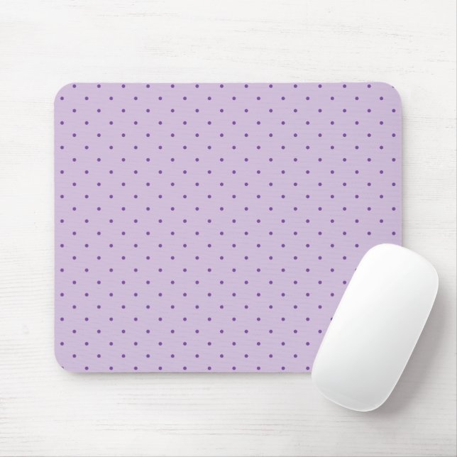 Tiny Purple Polka-Dots Patten on Light Purple Mouse Mat (With Mouse)