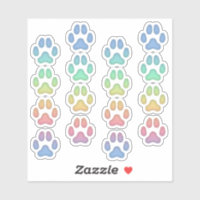 Tiny Rainbow Dog Pawprints Animal Tracks Decals