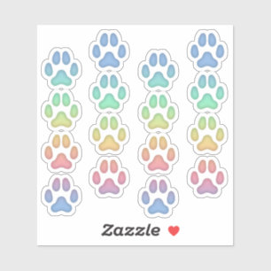Tiny Rainbow Dog Pawprints Animal Tracks Decals