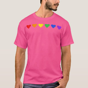 Tiny Rainbow Hearts Subtle Pride Month Flag LGBT G T-Shirt