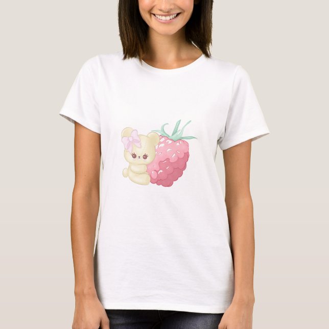 Tiny Raspberry Cutie Bear T-Shirt (Front)