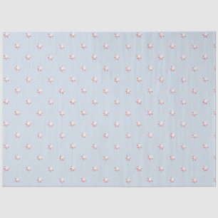 Tiny Red and Cream Stars on Sky Blue Tissue Paper