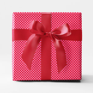 Tiny Red and Pink Chequered Wrapping Paper