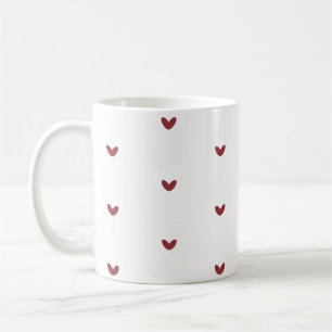 Tiny Red Hearts Minimalist Pattern Coffee Mug