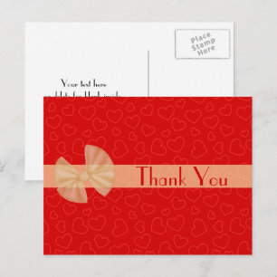 Tiny Red Hearts Thank You Postcard