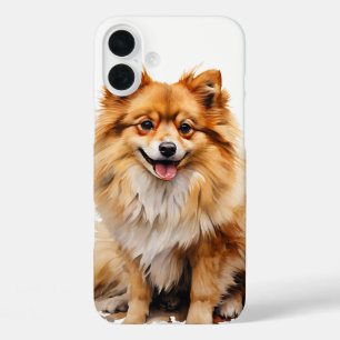TINY RED POMERANIAN PUPPY DOG iPhone 16 PLUS CASE