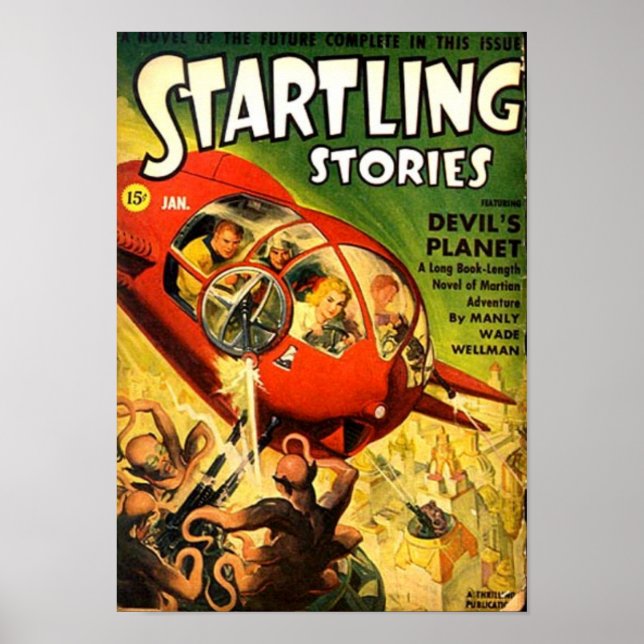 Tiny Red Spaceship Poster (Front)