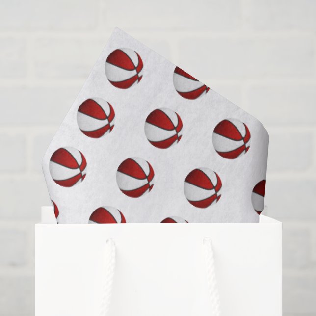 tiny red white basketballs pattern tissue paper (Gift Bag)