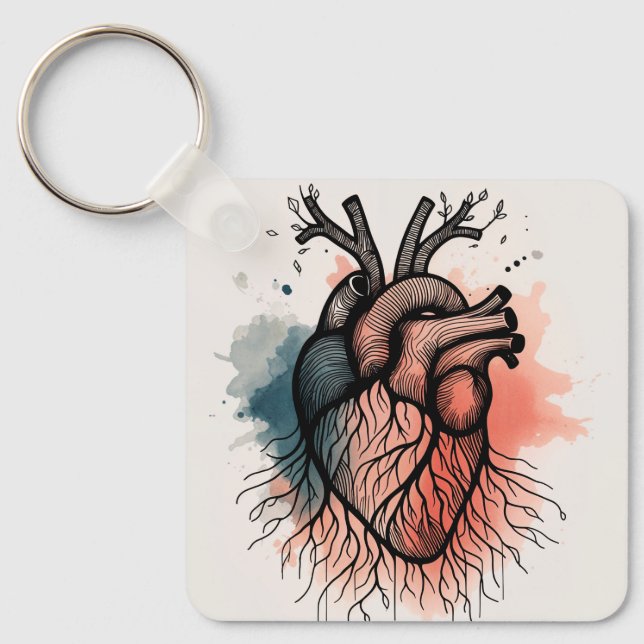 Tiny Roots: Heart & Tree  Key Ring (Front)