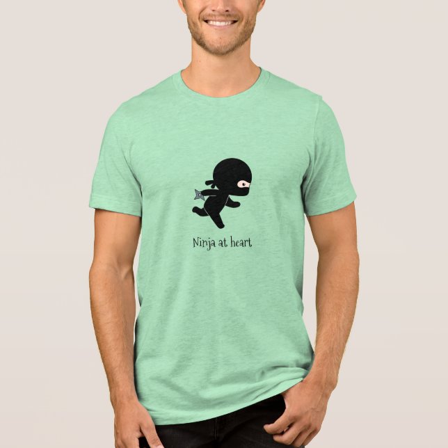 Tiny Running Ninja at Heart Tri-Blend Shirt (Front)