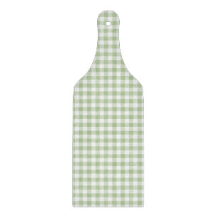Tiny Sage and White Gingham Cutting Board