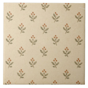 Tiny Sage Botanical Sprig Cottage Pattern Tile
