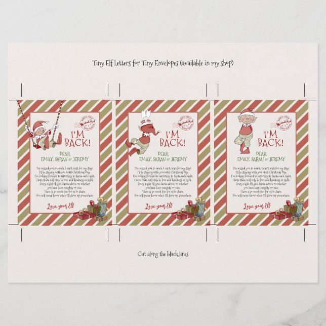 Tiny Santa and Elf Letters DIY (Front)