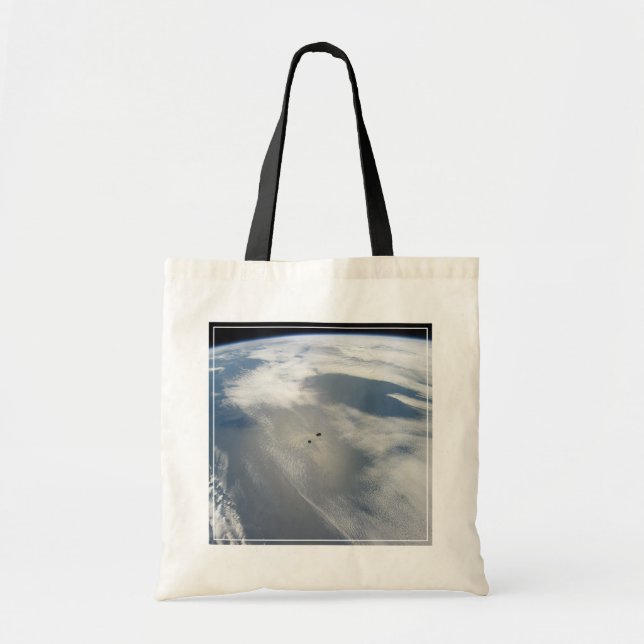 Tiny Satellites Orbit Above A Part Of Earth. Tote Bag (Front)