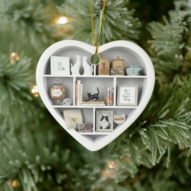 Tiny Shelves  Cat Lover shelf 2D print Cats Ceramic Tree Decoration (Tree)