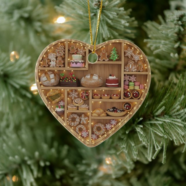 Tiny Shelves Christmas Baker Xmas Cookies 2Dprint Ceramic Tree Decoration (Tree)