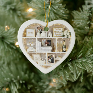 Tiny Shelves Just Married First Christmas Together Ceramic Tree Decoration