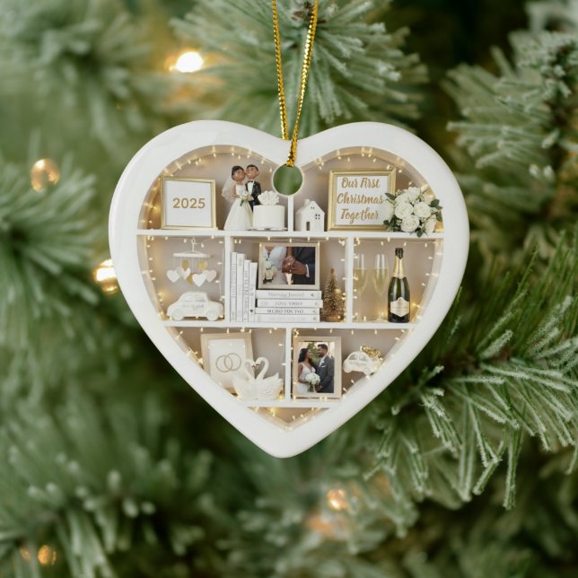 Tiny Shelves Just Married First Christmas Together Ceramic Tree Decoration (Tree)