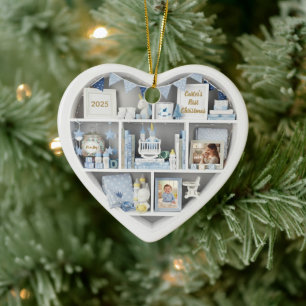 Tiny Shelves Personalised Baby Boy First Christmas Ceramic Tree Decoration