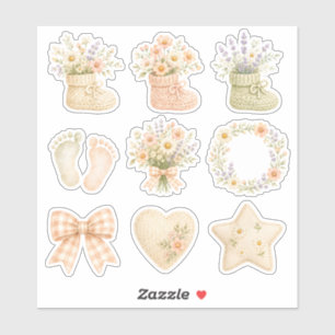 Tiny Shoes to Fill Baby Shower Sticker Sheet