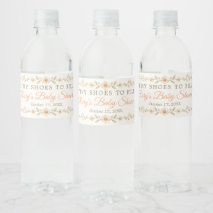 Tiny Shoes to Fill Floral Water Bottle Label