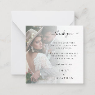 TINY SIZE Add Your Own Photo Wedding Thank You Card