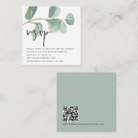 TINY SIZE Eucalyptus QR Code Script Wedding RSVP