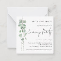 TINY SIZE Eucalyptus Wedding Evening Party Invite