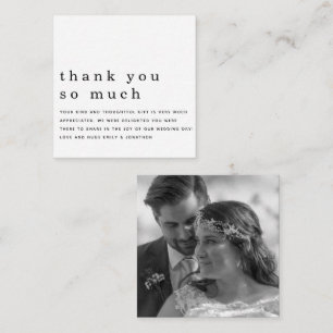 TINY SIZE Newlywed Black White Photo Thank You Card