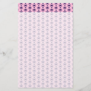 Tiny Skulls Hearts Pink Purple Punk Rock Pattern Stationery