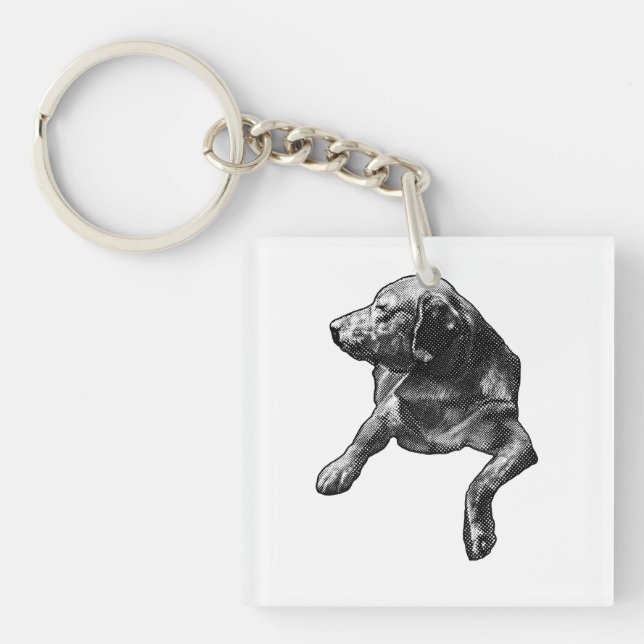 Tiny Speckle Charm, Labrador Key Ring (Front)