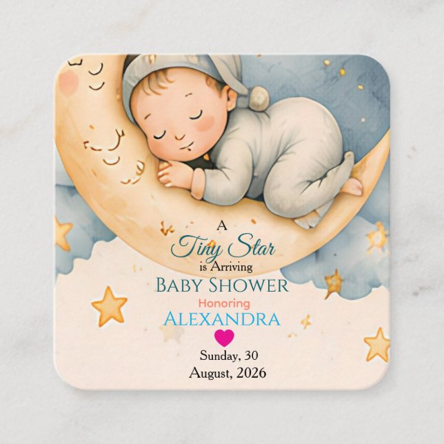 Tiny Star Is Arriving Baby Shower Collection Enclosure Card (Front)