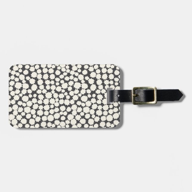 Tiny Stars Luggage Tag in Charcoal (Front Horizontal)