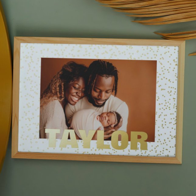 Tiny Stars Modern Bold EDITABLE TEXT GOLD PHOTO Foil Prints (Creator Uploaded)