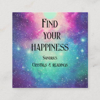 Tiny stars nebula galaxy colourful close up square business card