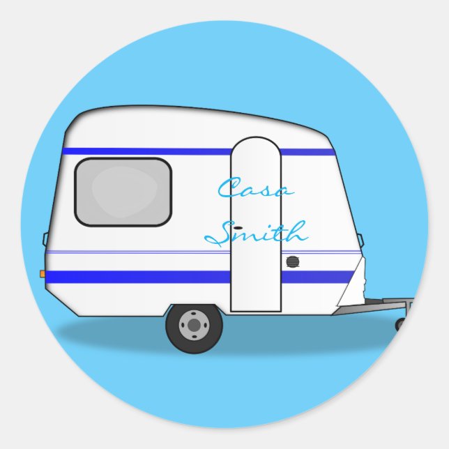 Tiny streamlined caravan Thunder_Cove any colour Classic Round Sticker (Front)