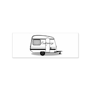 Tiny streamlined caravan Thunder_Cove any colour Rubber Stamp