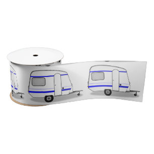 Tiny streamlined caravan Thunder_Cove any colour Satin Ribbon