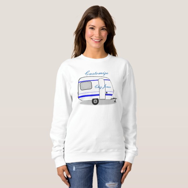 Tiny streamlined caravan Thunder_Cove any colour Sweatshirt (Front Full)