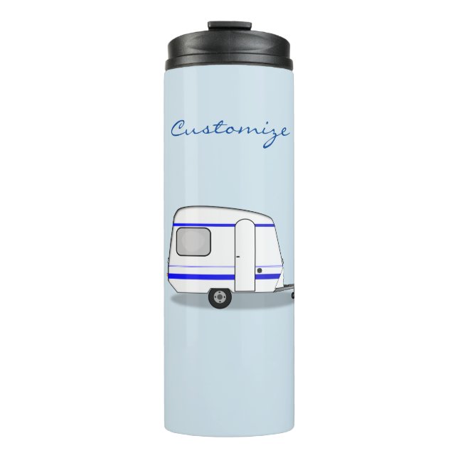 Tiny streamlined caravan Thunder_Cove any colour Thermal Tumbler (Front)