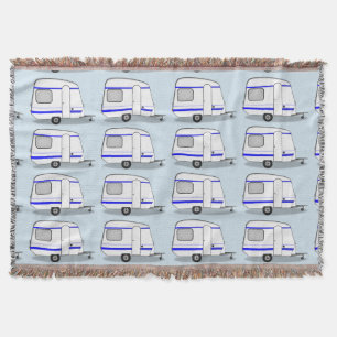 Tiny streamlined caravan Thunder_Cove any colour Throw Blanket