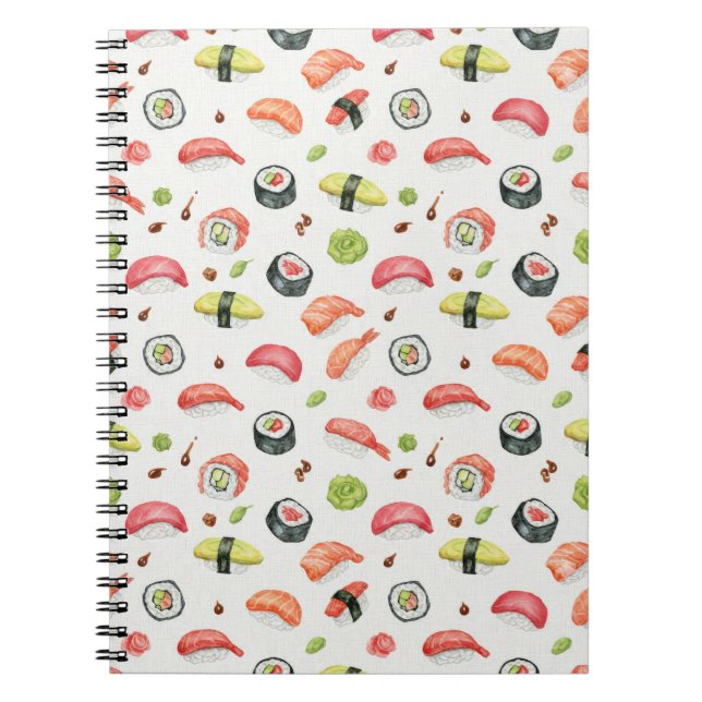 Tiny Sushi Illustration for Nigiri and Maki Fans Notebook (Front)