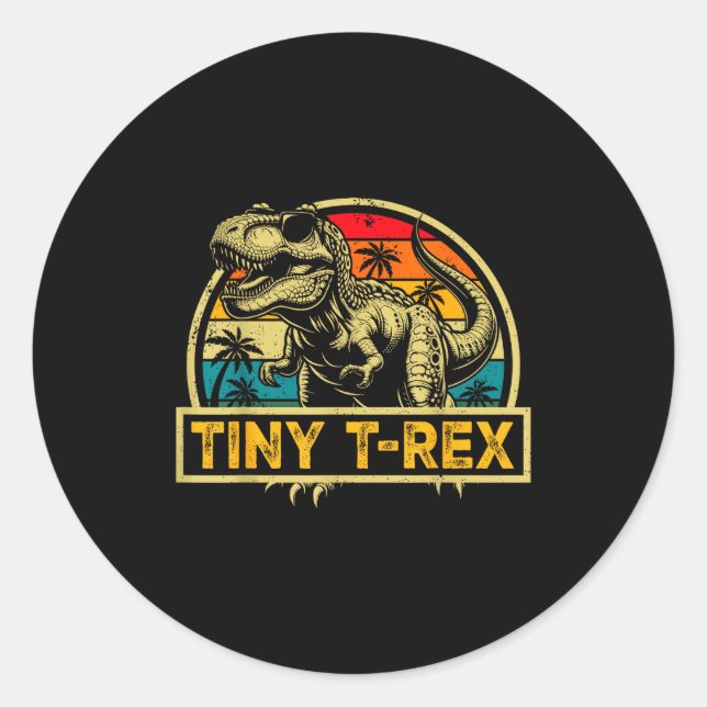 Tiny T-rex T Rex Dinosaur Tiny T-rex Family Matchi Classic Round Sticker (Front)