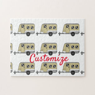 Tiny Tan Caravan Camper Thunder_Cove Jigsaw Puzzle