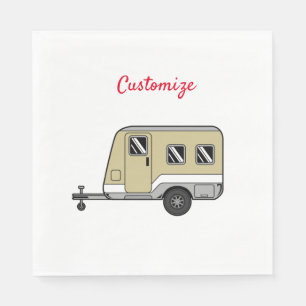 Tiny Tan Caravan Camper Thunder_Cove  Napkin